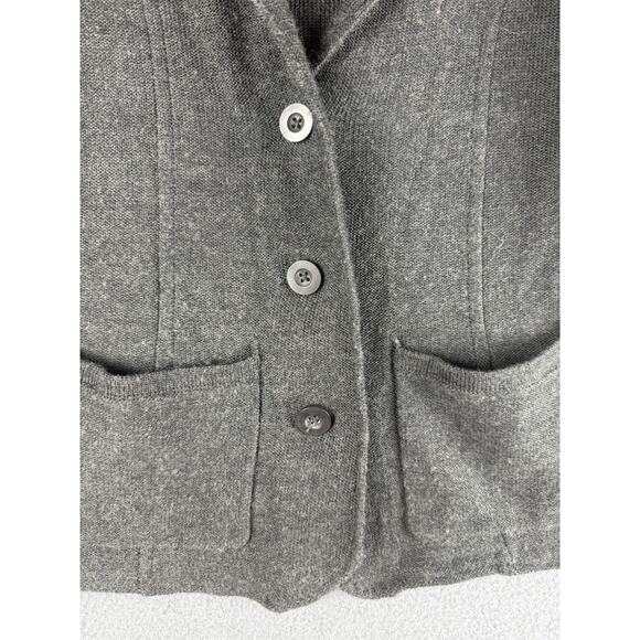 Tahari Women's S Merino Wool Blend Button Front Cardigan Sweater Blazer Gray - Picture 3 of 8